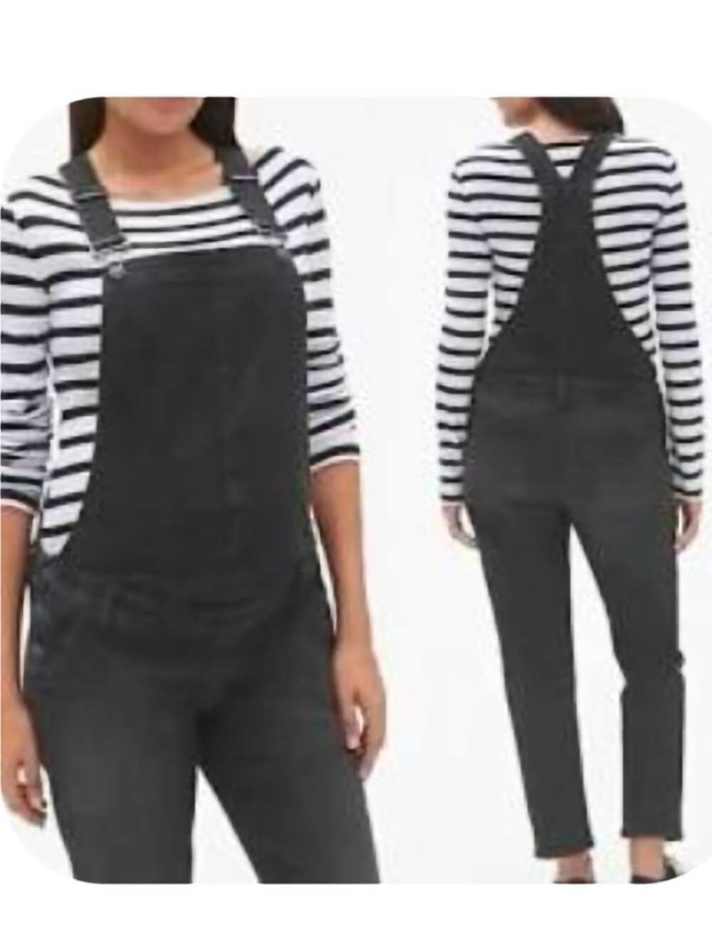 Gap Maternity Black Denim Overalls Size M